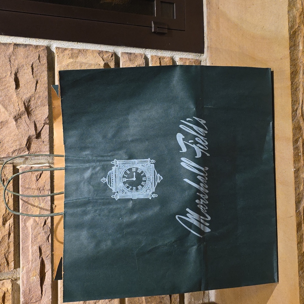Marshall Field's Green Vintage Shopping Bag